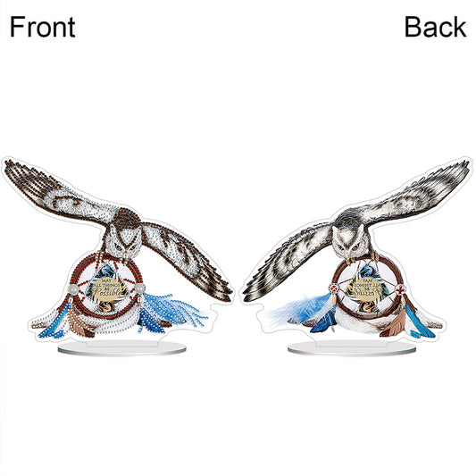 PVC Special Shaped Indian Eagle 5D DIY Diamond Art Tabletop Decorations Kit