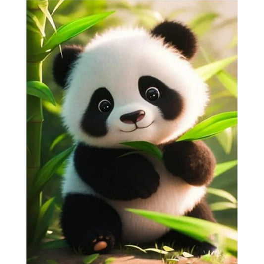 Cute Panda - Full AB Round Drill Diamond Painting 40*50CM
