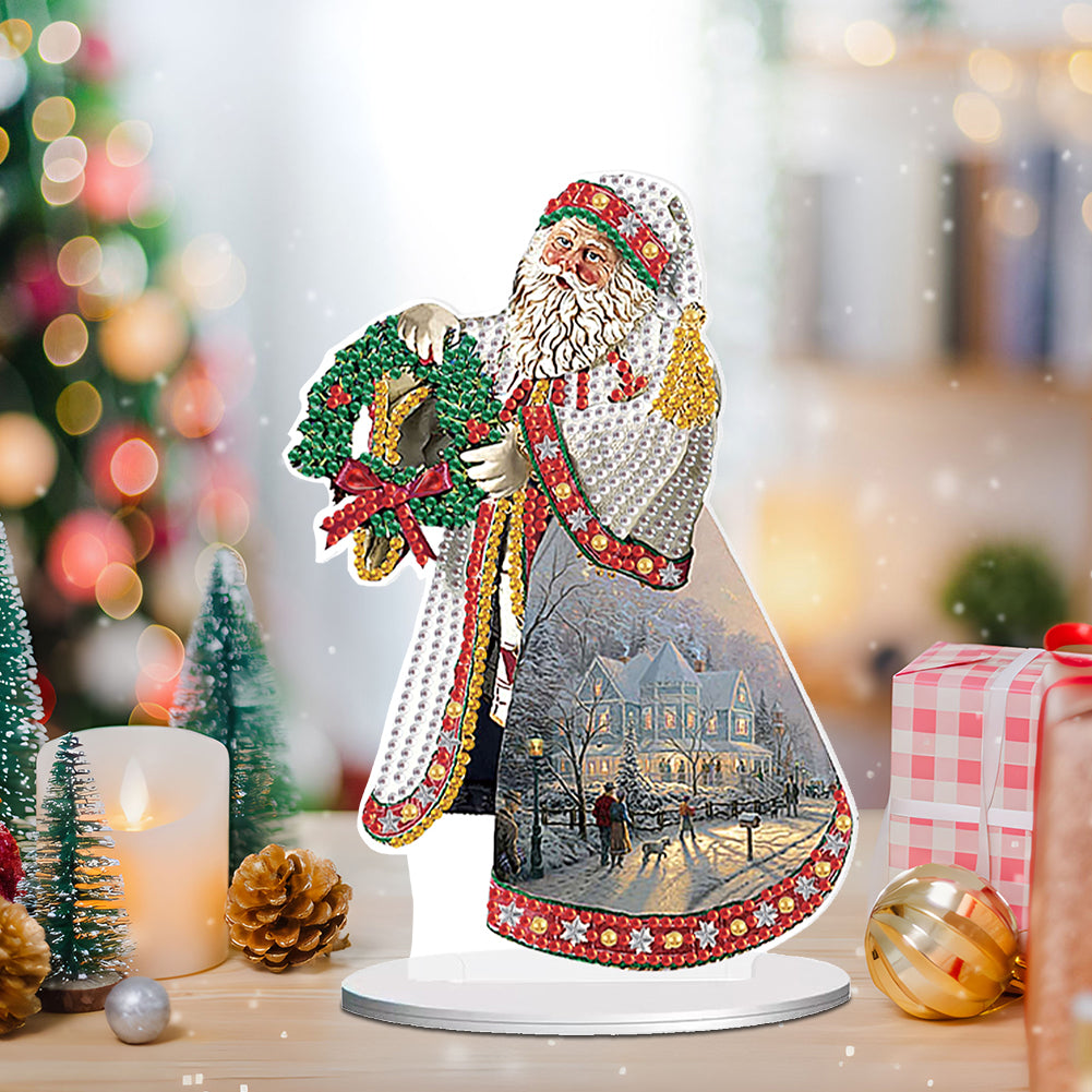 Christmas Santa Claus Diamond Painting Desktop Decors for Home Office Decor