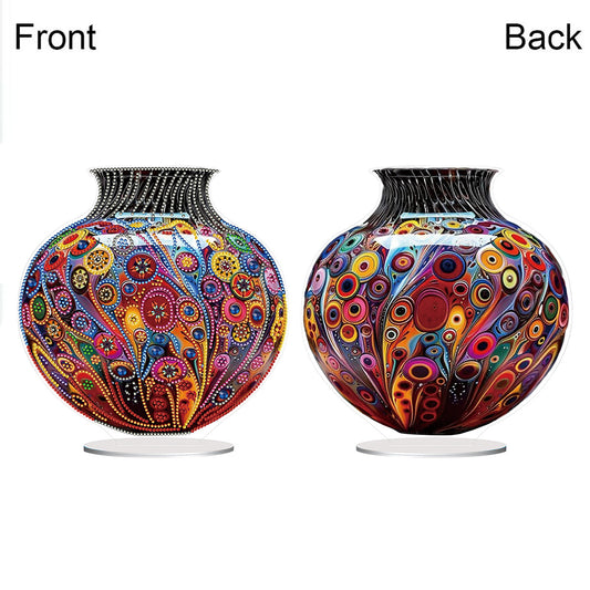 Acrylic Special Shape Artistic Vase Desktop Diamond Painting Ornaments