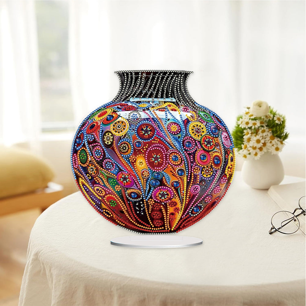 Acrylic Special Shape Artistic Vase Desktop Diamond Painting Ornaments