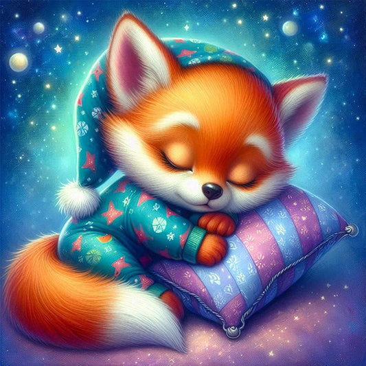 Sleeping Little Fox - Full Square Drill Diamond Painting 30*30CM