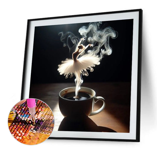 Dancer On Coffee - Full Round Drill Diamond Painting 40*40CM