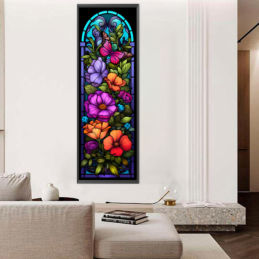 Poppy Glass Painting - Full Round Drill Diamond Painting 30*90CM