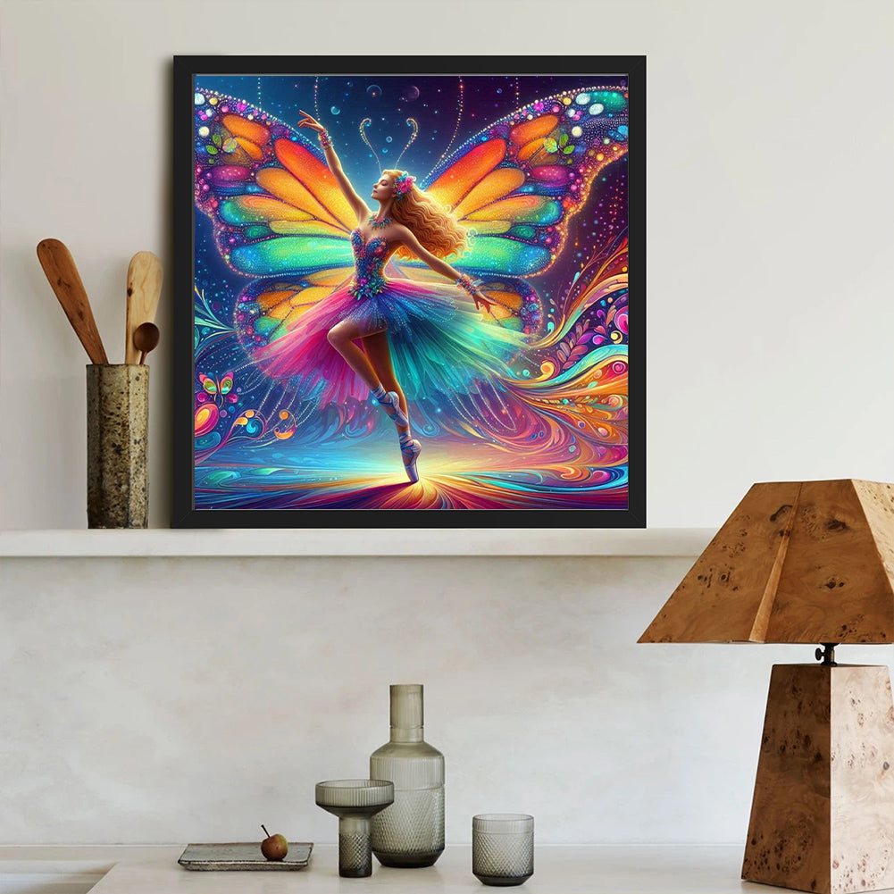Butterfly Girl - Full Round Drill Diamond Painting 40*40CM