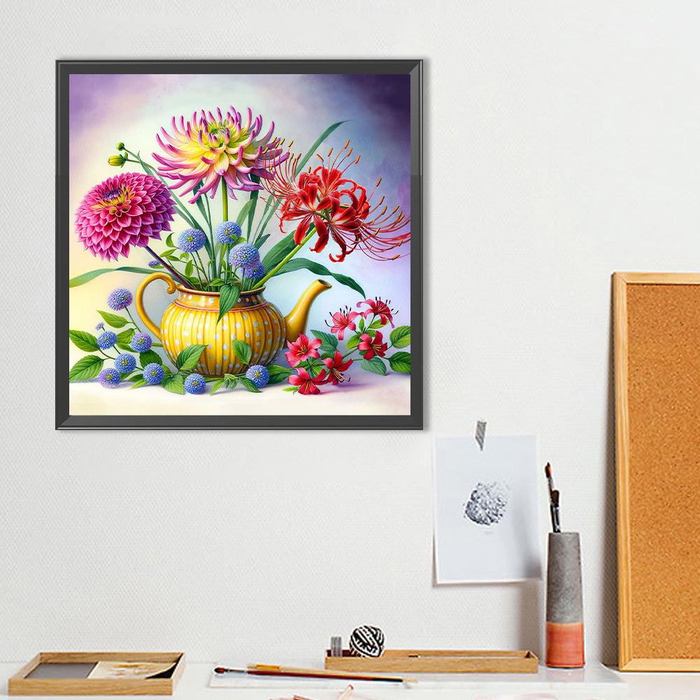 Five Kinds Of Flowers - Full Round Drill Diamond Painting 40*40CM