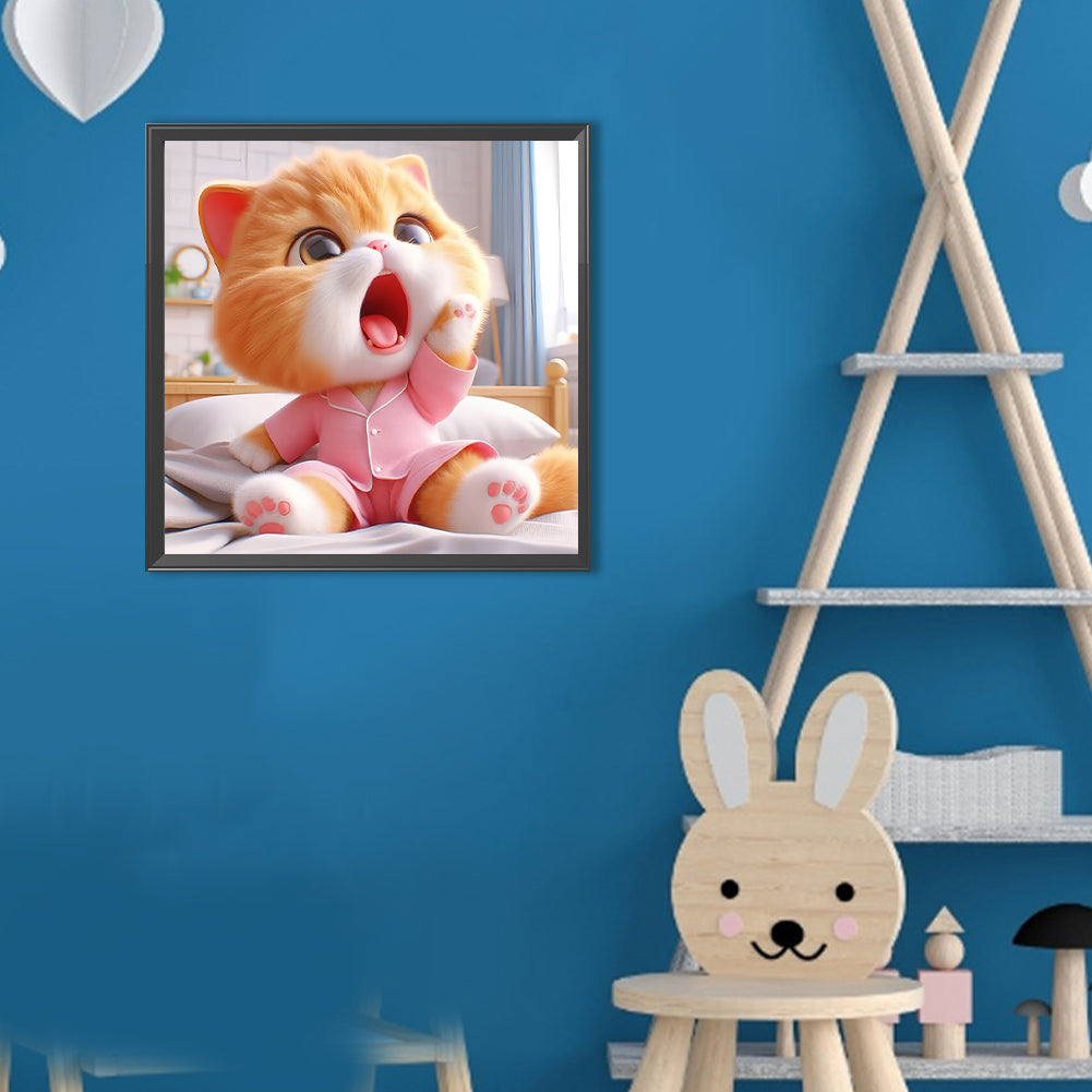 Cute Cat - Full Round Drill Diamond Painting 30*30CM