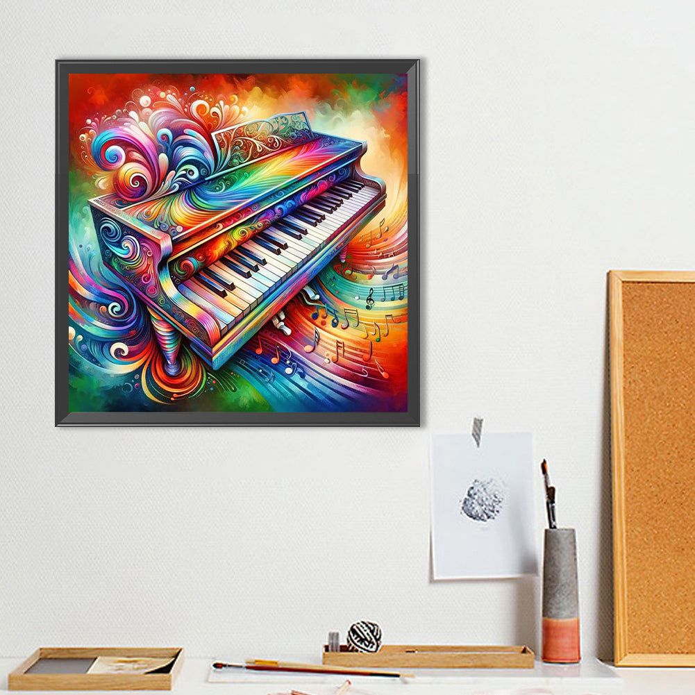 Colorful Musical Instruments Piano - Full Round Drill Diamond Painting 40*40CM