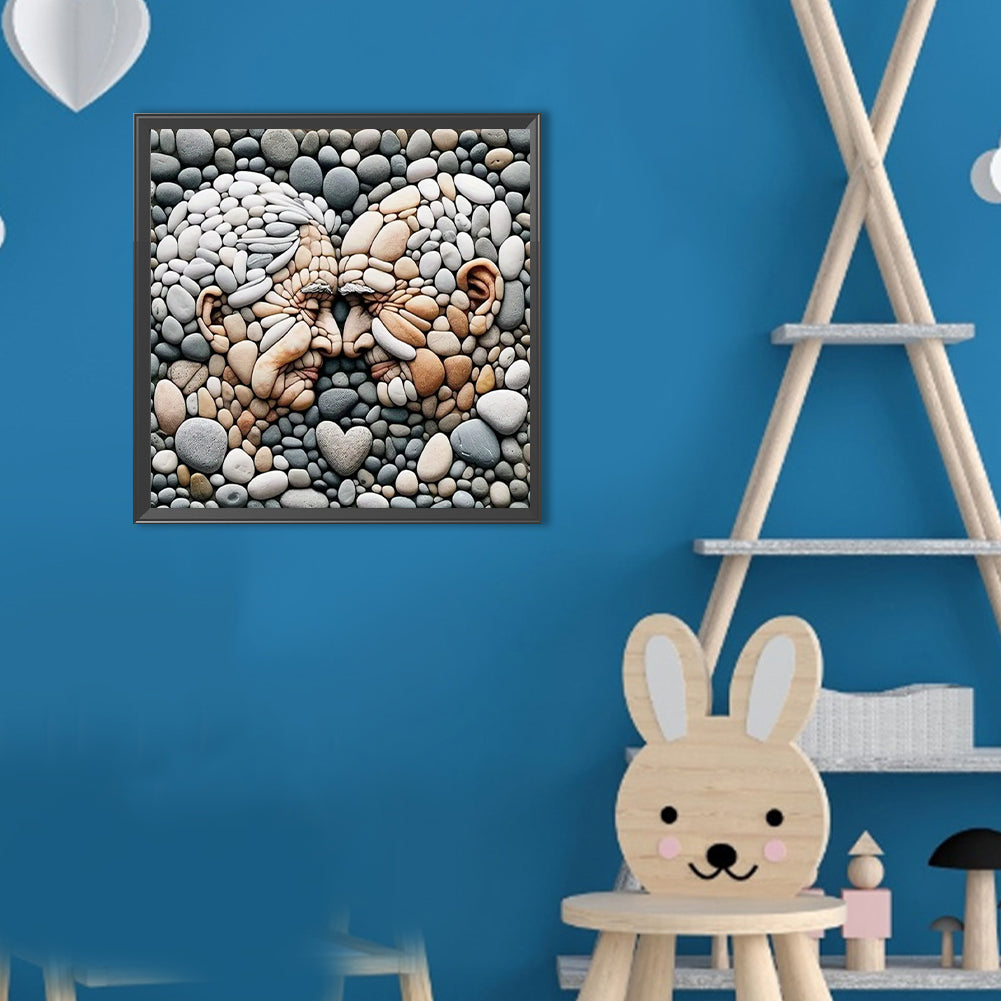 Stone Art Old Man - Full Round Drill Diamond Painting 30*30CM
