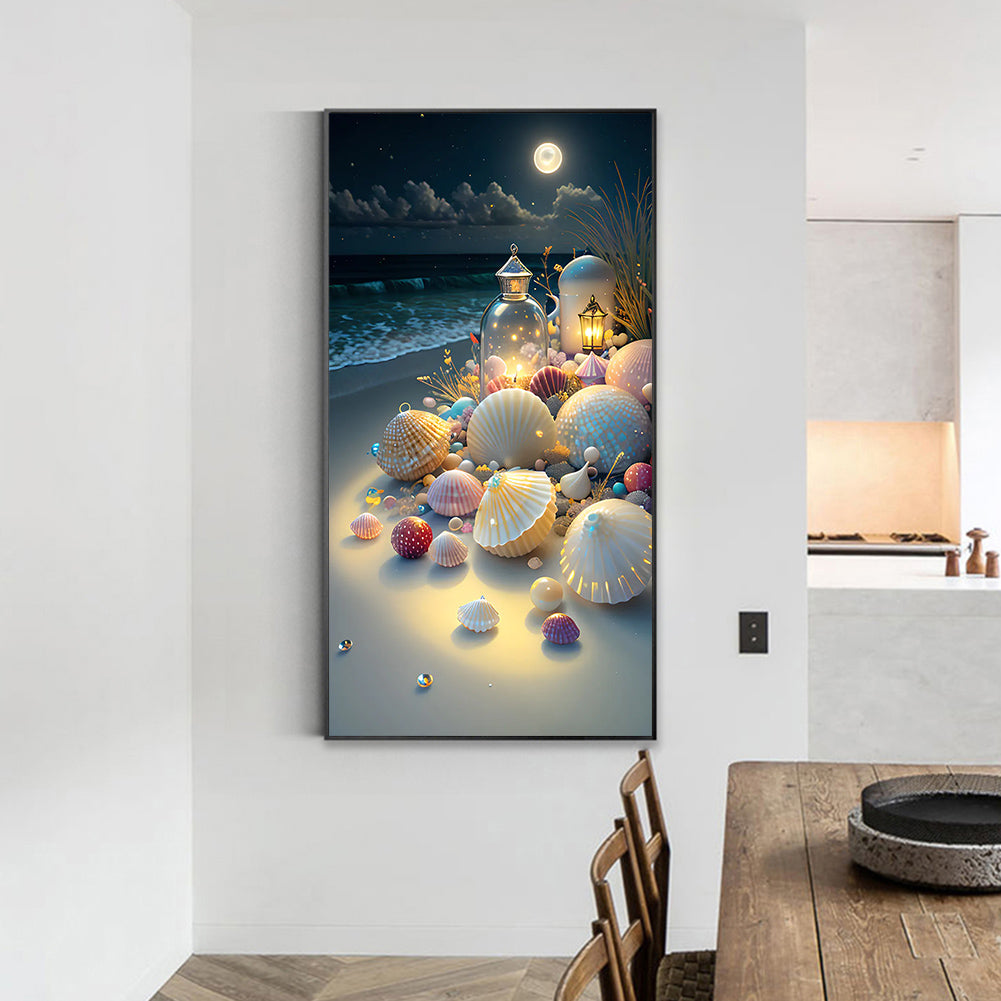 Seashell Under Lamp - Full Round Drill Diamond Painting 40*70CM