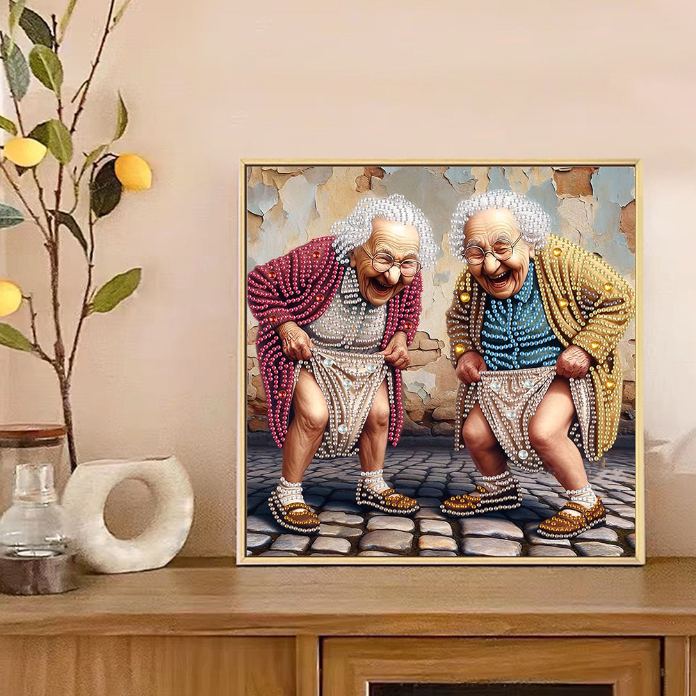 Funny Grandma - Special Shaped Drill Diamond Painting 30*30CM
