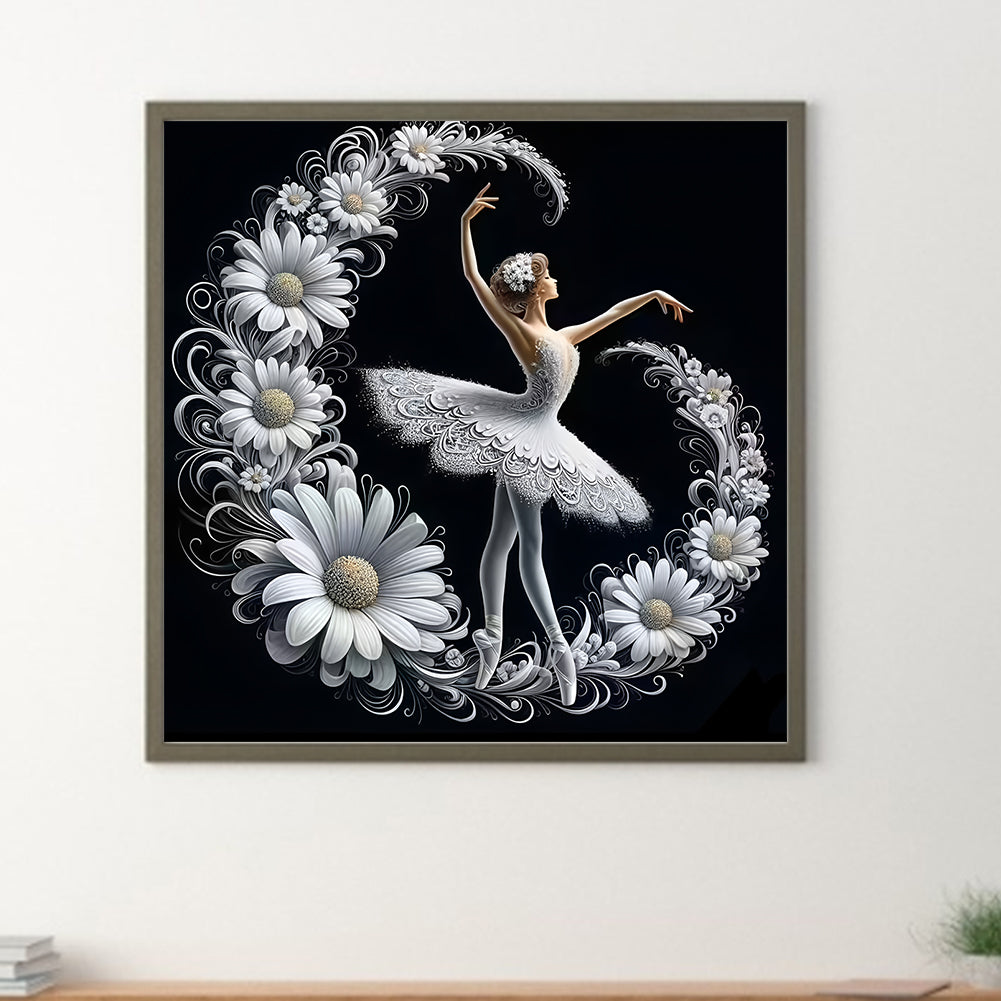 Daisy Flower Ballerina - Full Round Drill Diamond Painting 40*40CM