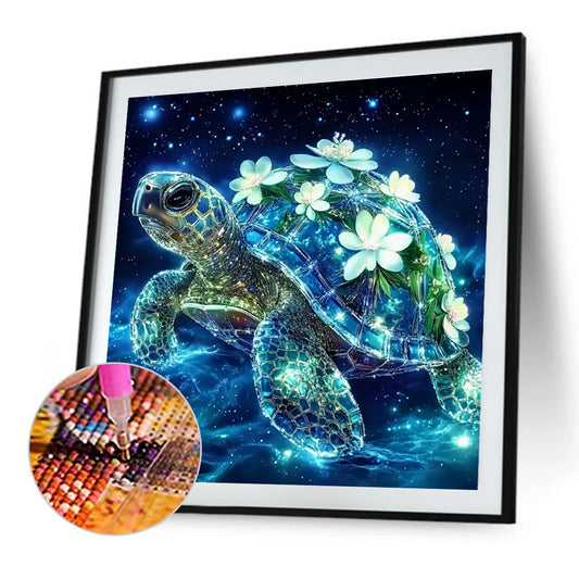Flower Turtle - Full Round Drill Diamond Painting 30*30CM
