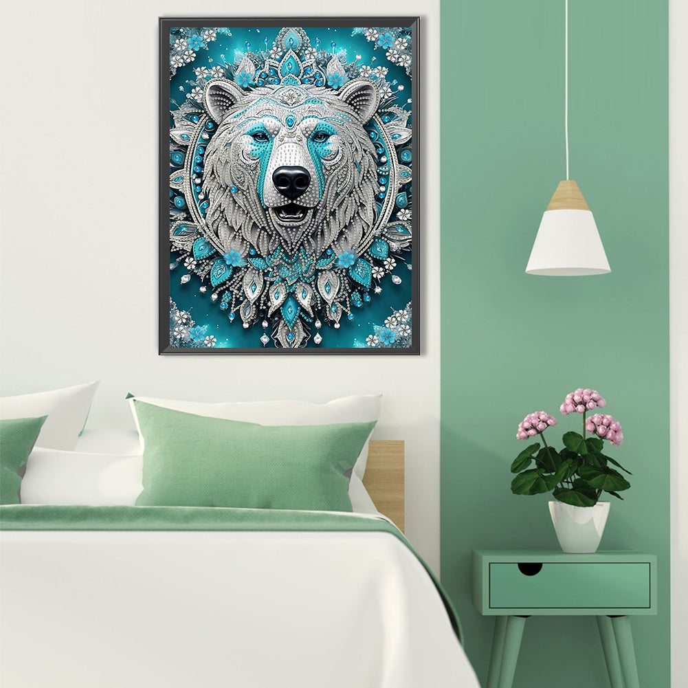 Blue Fantasy Bear - Special Shaped Drill Diamond Painting 30*40CM