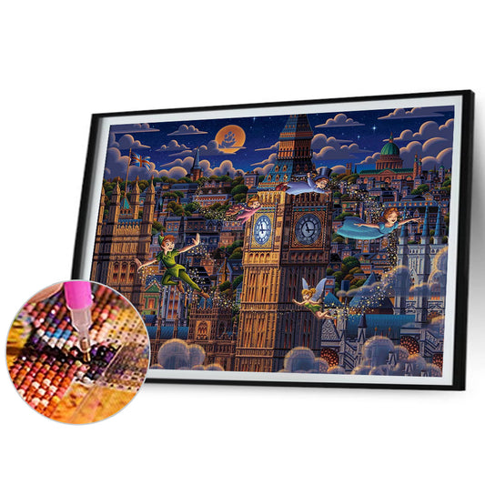 Big Ben And Cartoon Characters - Full Round Drill Diamond Painting 50*40CM