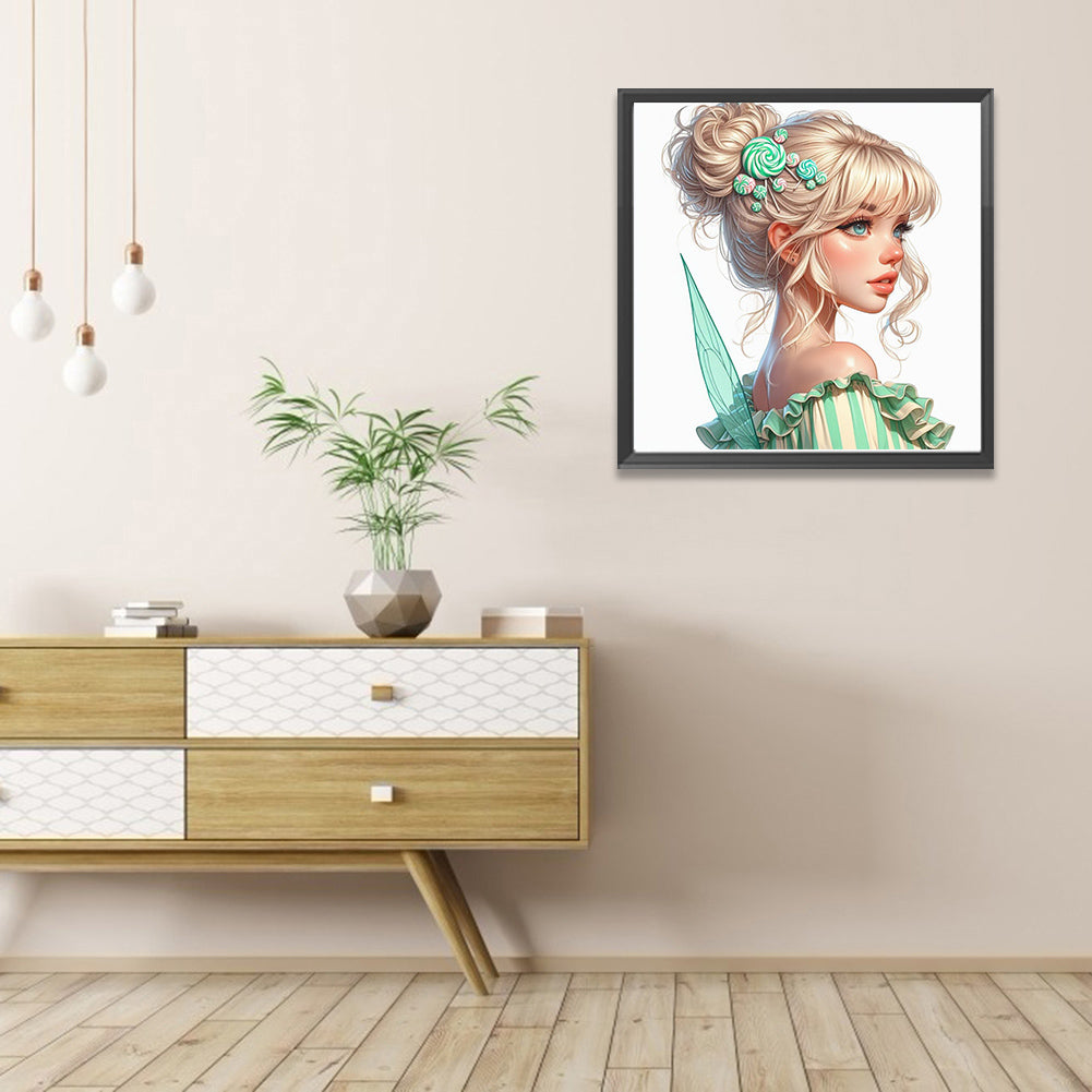 Pretty Blonde Girl - Full AB Round Drill Diamond Painting 40*40CM