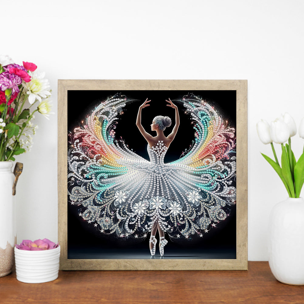 Dancing Girl With Beautiful Skirt - Special Shaped Drill Diamond Painting 30*30CM