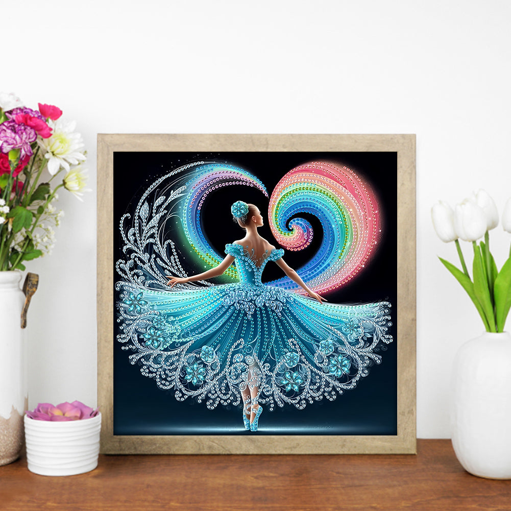 Dancing Girl With Beautiful Skirt - Special Shaped Drill Diamond Painting 30*30CM