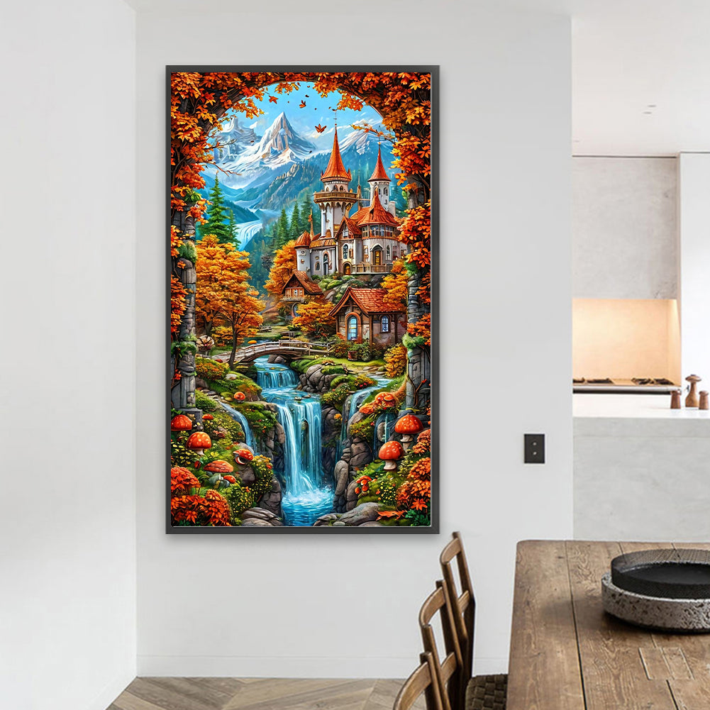 Castle Scenery - Full Round Drill Diamond Painting 40*70CM