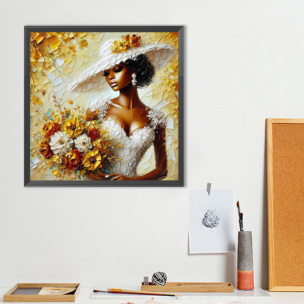 Lady - Full Round Drill Diamond Painting 40*40CM