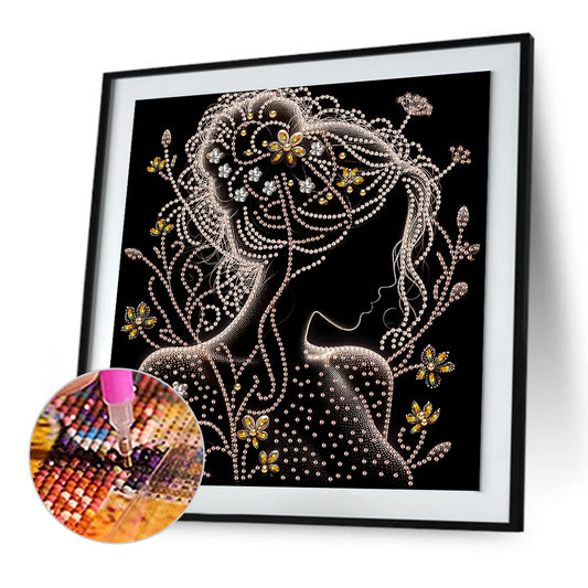 Elegant Silhouette Woman - Special Shaped Drill Diamond Painting 30*30CM