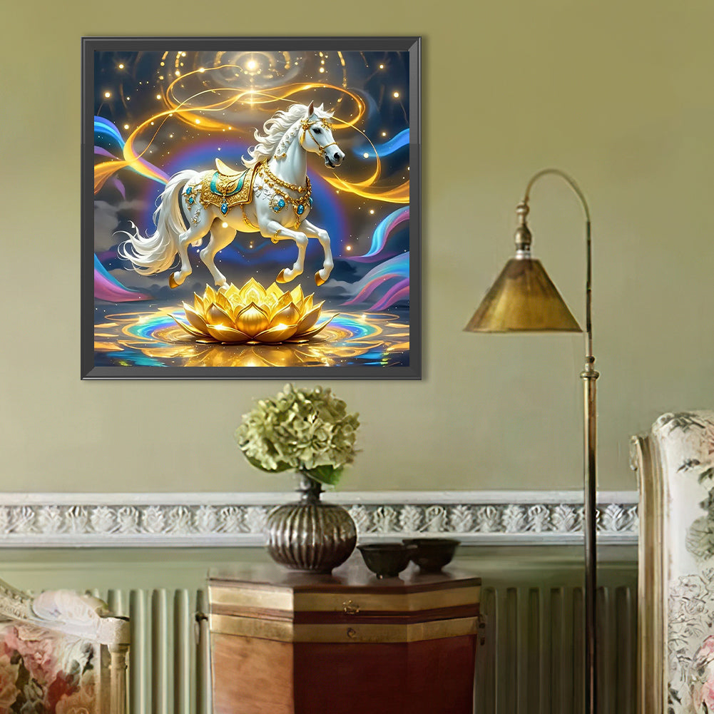 White Horse - Full Round Drill Diamond Painting 40*40CM