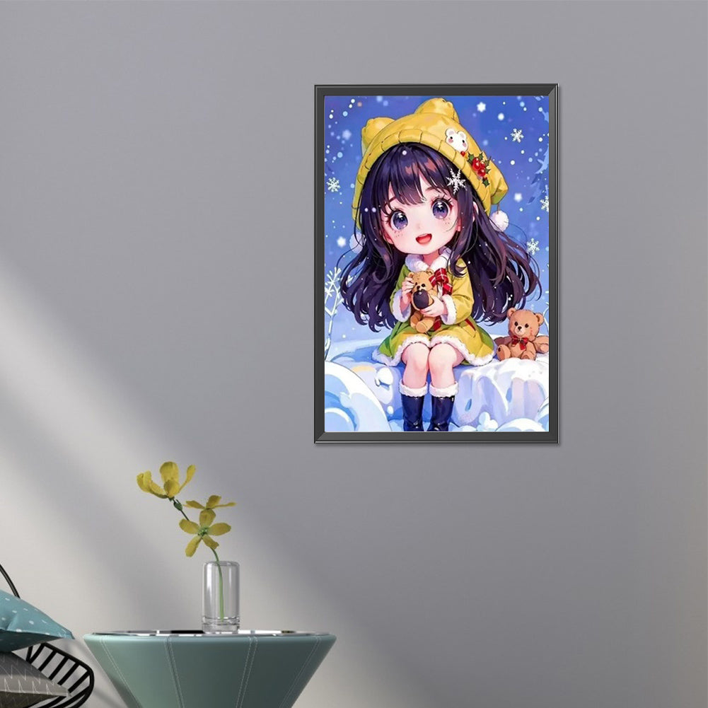 Cute Girl - Full AB Round Drill Diamond Painting 40*60CM