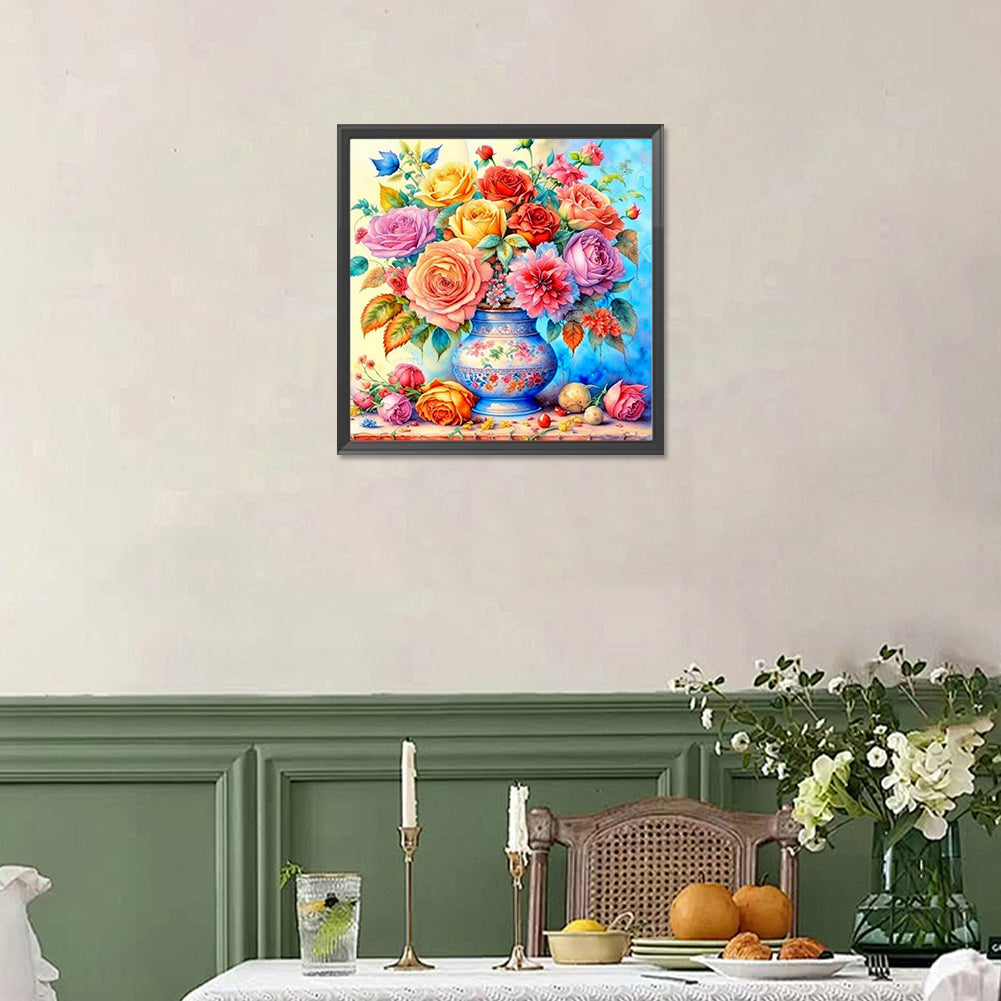 Colorful Rose - Full Square Drill Diamond Painting 40*40CM