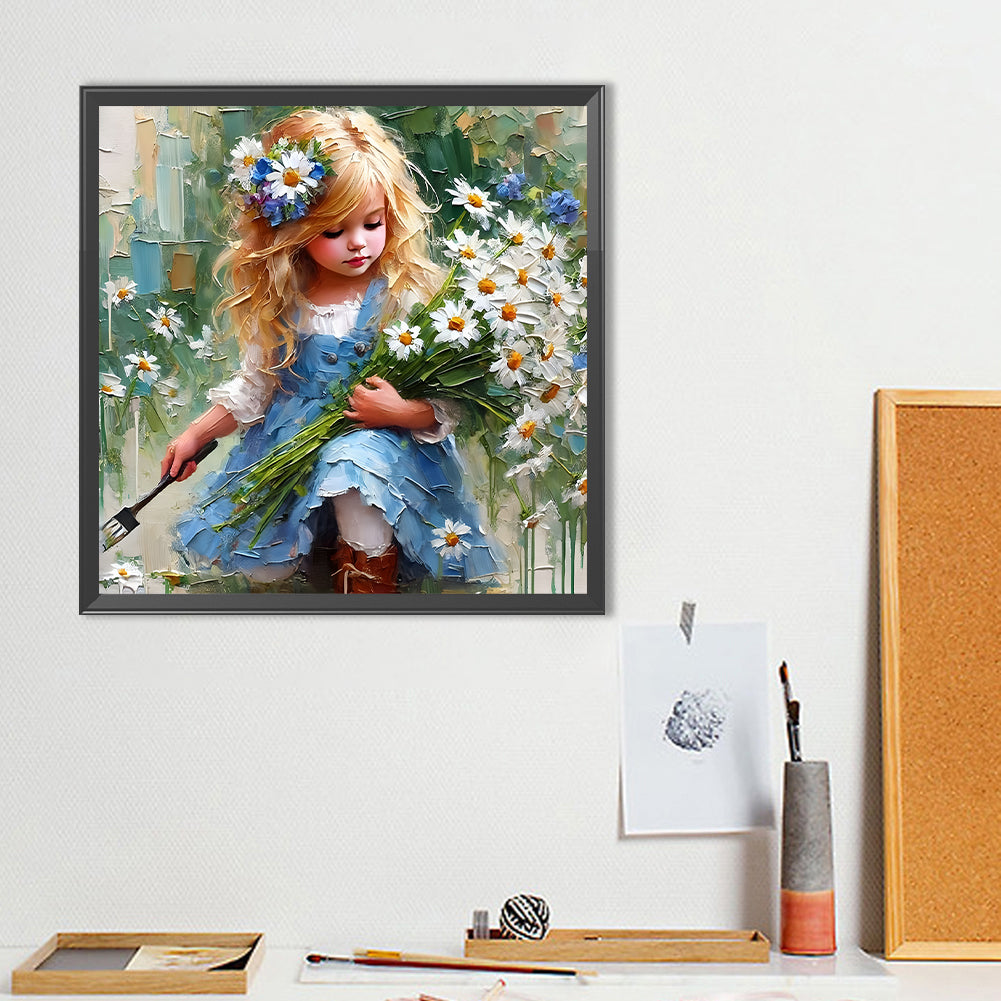 Cute Girl - Full Round Drill Diamond Painting 40*40CM