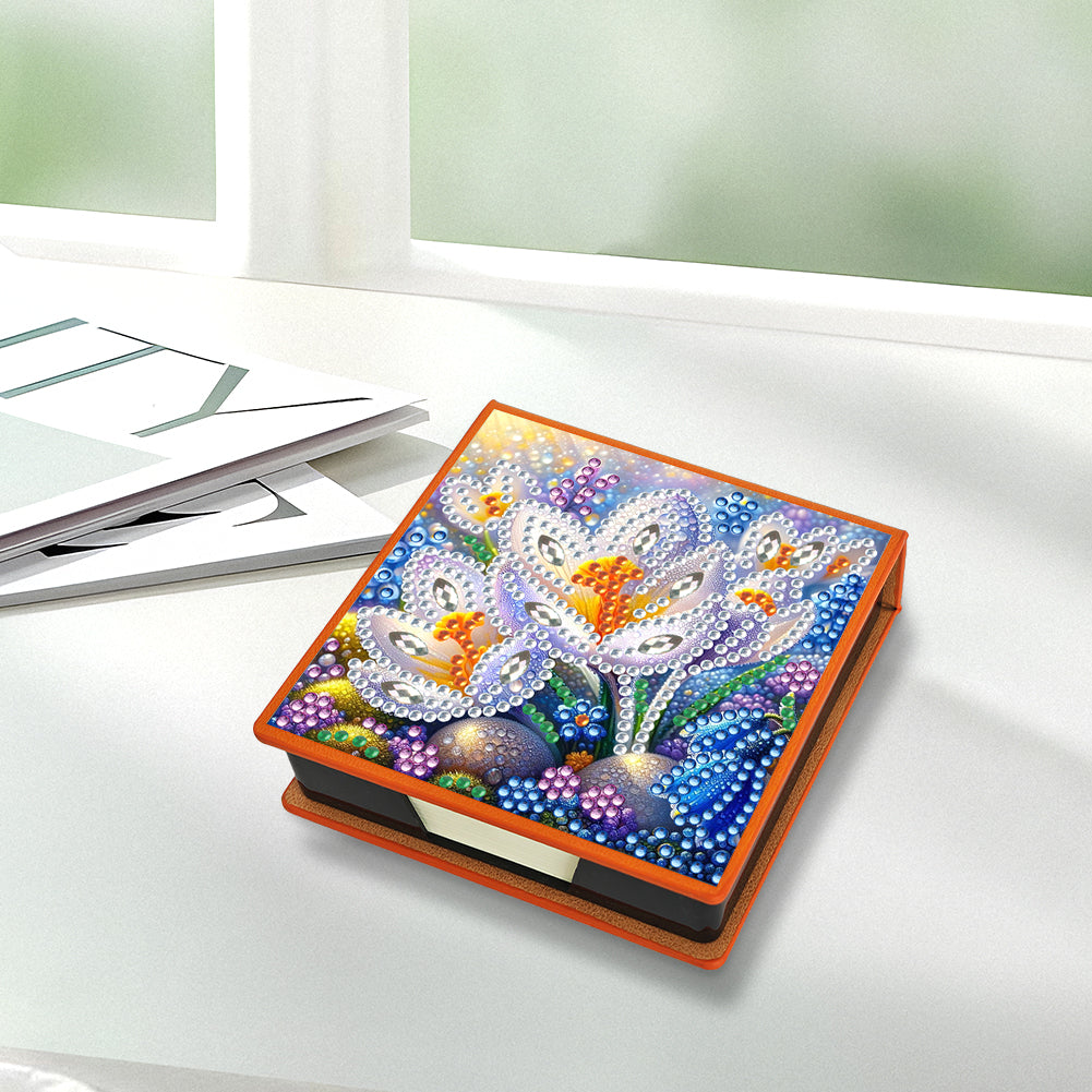 Birds Leather Diamond Art Note Box with 150 Sheets of Paper for Adults Beginners