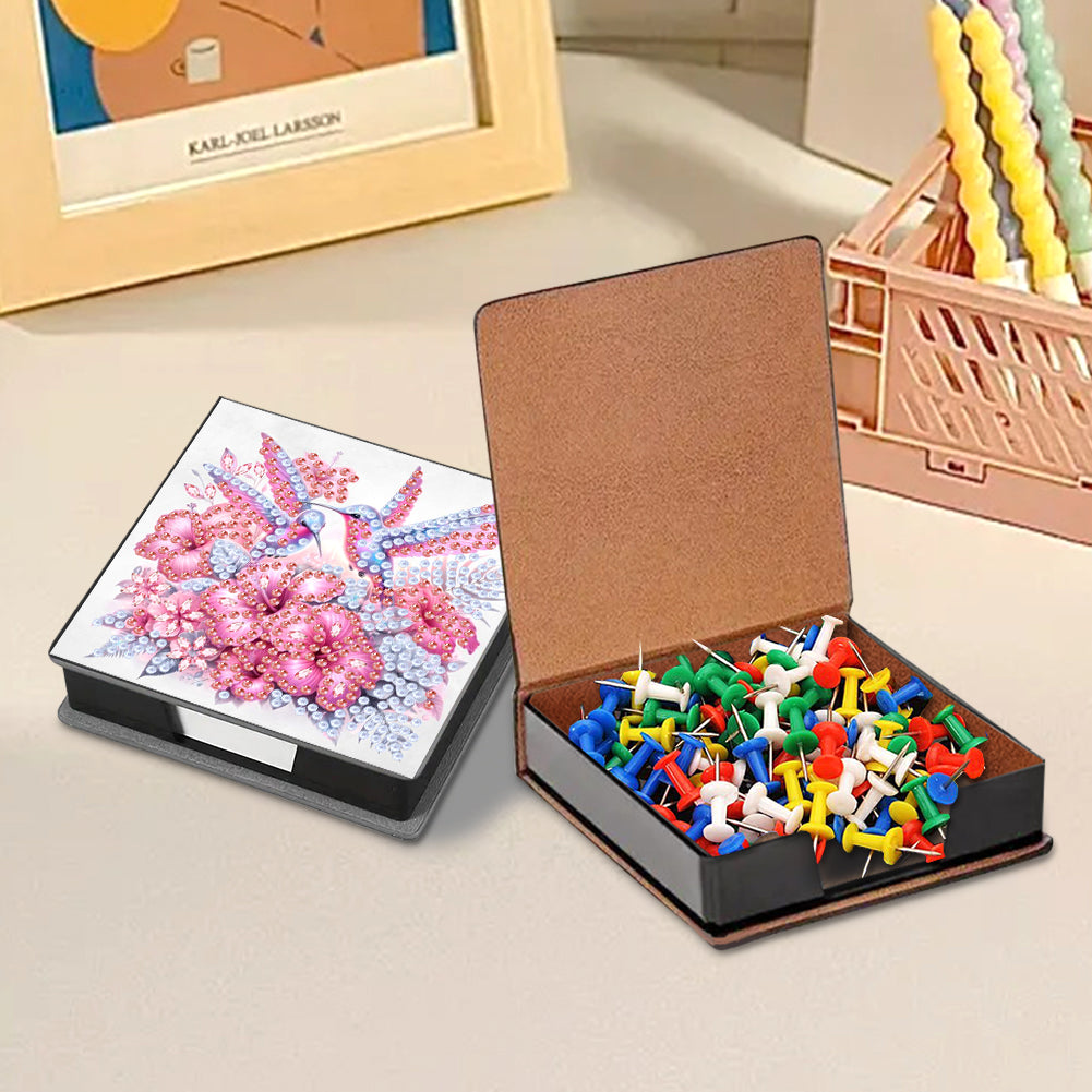 Leather Animals Diamond Art Note Box with 160 Sheets of Paper for DIY Art Craft