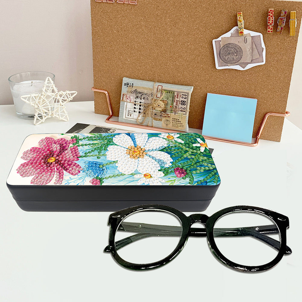 2Pcs Diamond Painting Eyeglasses Case Glasses Storage Case for Friends Gift