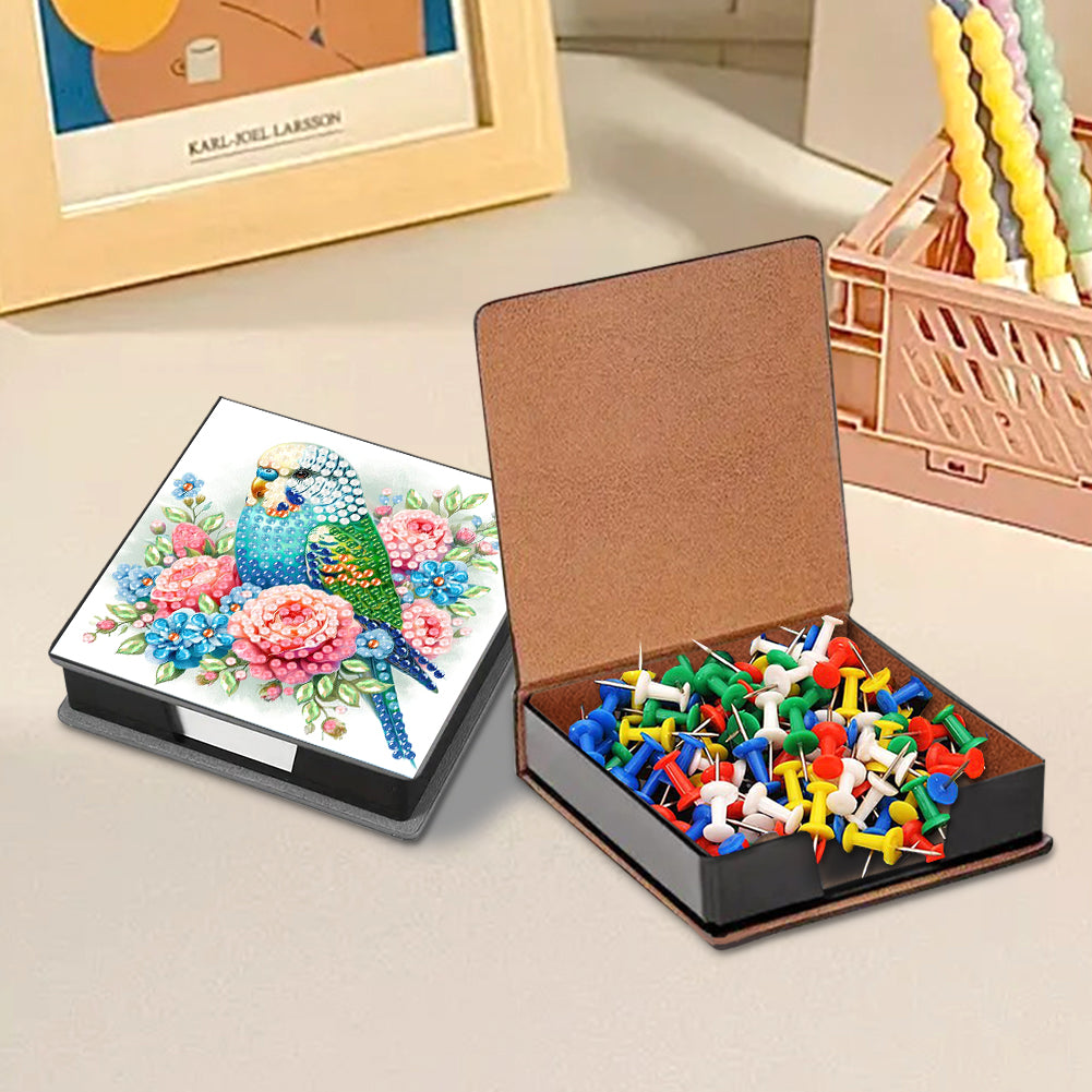 Cross Leather Diamond Art Note Box with 160 Sheets of Paper for Adults Beginners