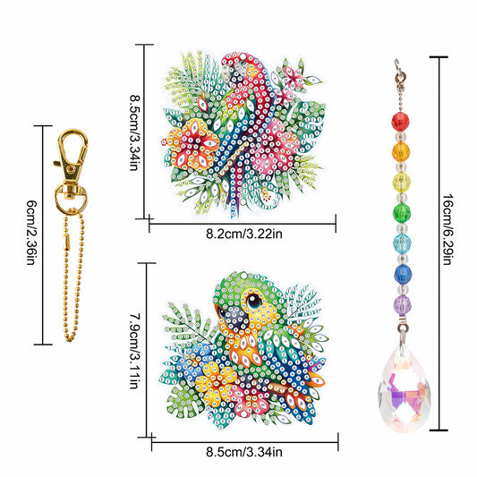2Pcs 5D DIY Diamond Painting Sun Catcher Crystal Painting Ornaments for Adults