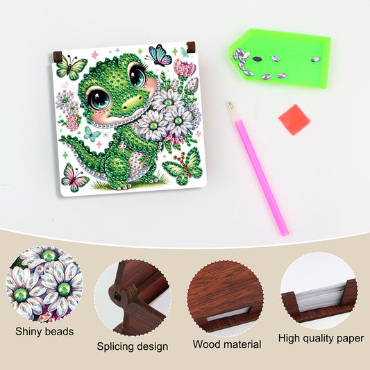 Animals Diamond Painting Notecard Box Gem Art Sticky Note Holder for Home Office