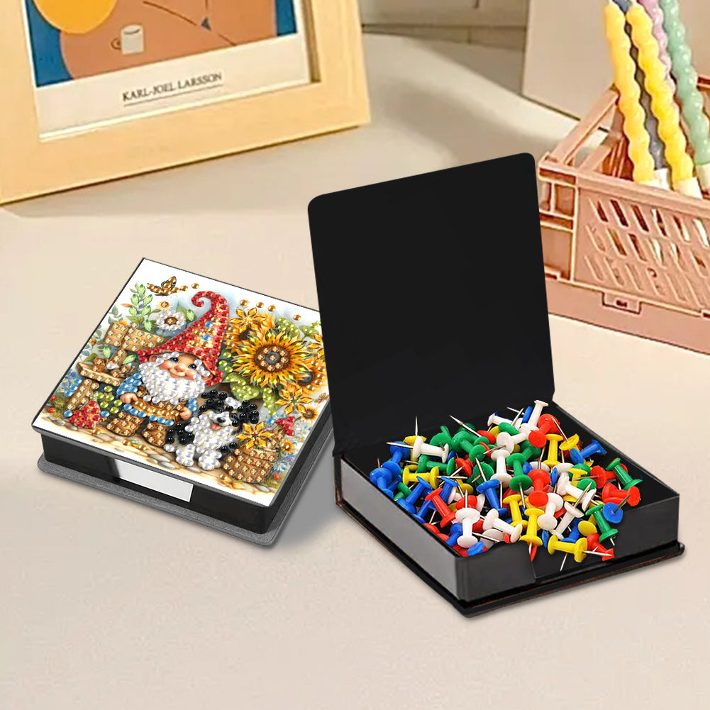 Animals Diamond Painting Notecard Box Gem Art Sticky Note Holder for Home Office