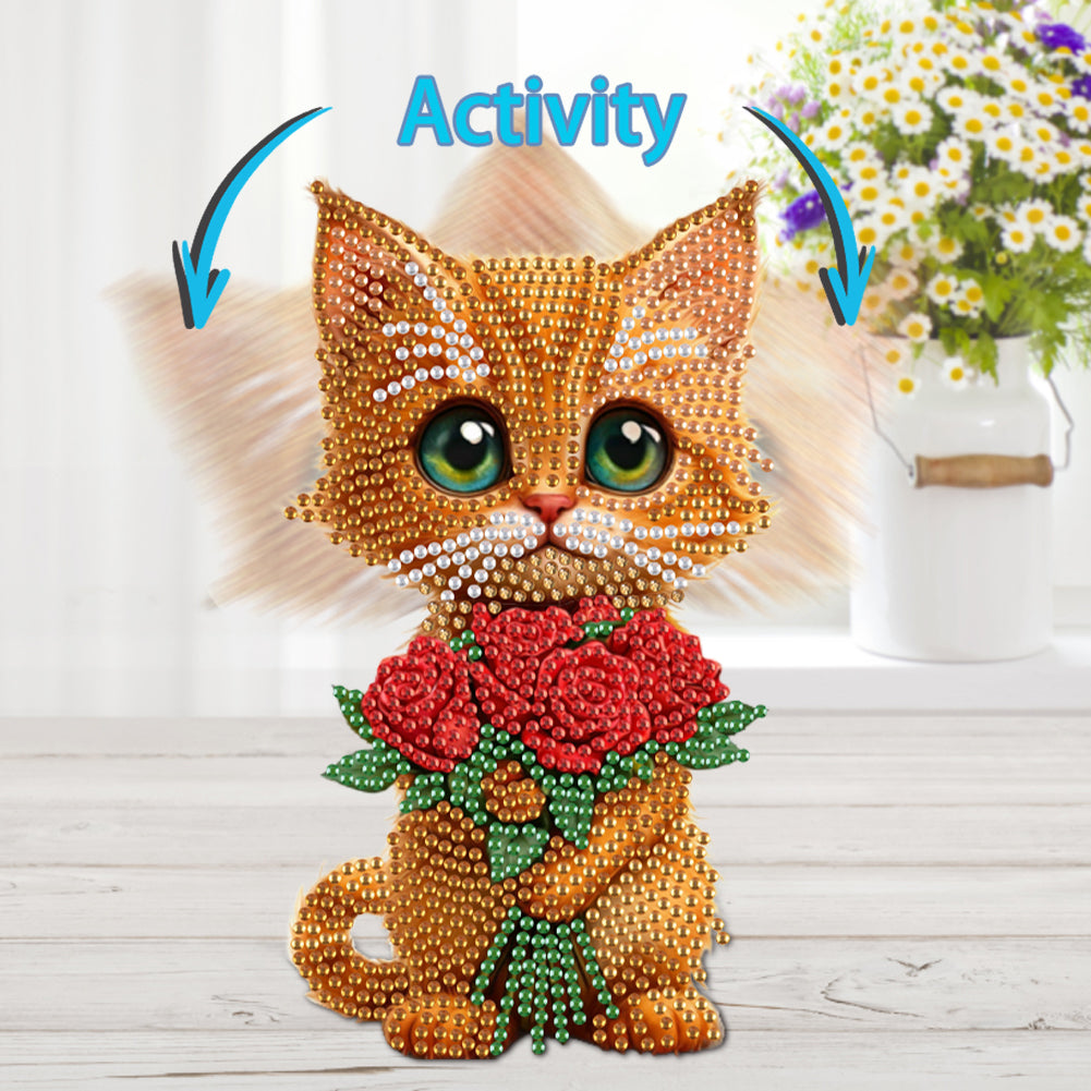 Acrylic Shaking Head Animal Desktop Diamond Art Kits Cat Dog Bedroom Table Decor