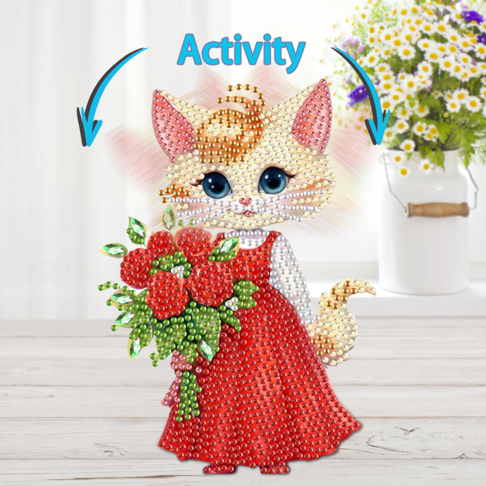 Acrylic Shaking Head Animal Desktop Diamond Art Kits Cat Dog Bedroom Table Decor
