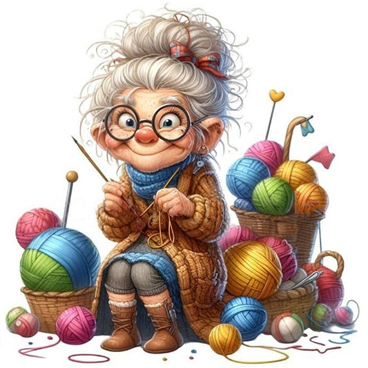 Sewing Old Ladies - 11CT Stamped Cross Stitch 40*40CM