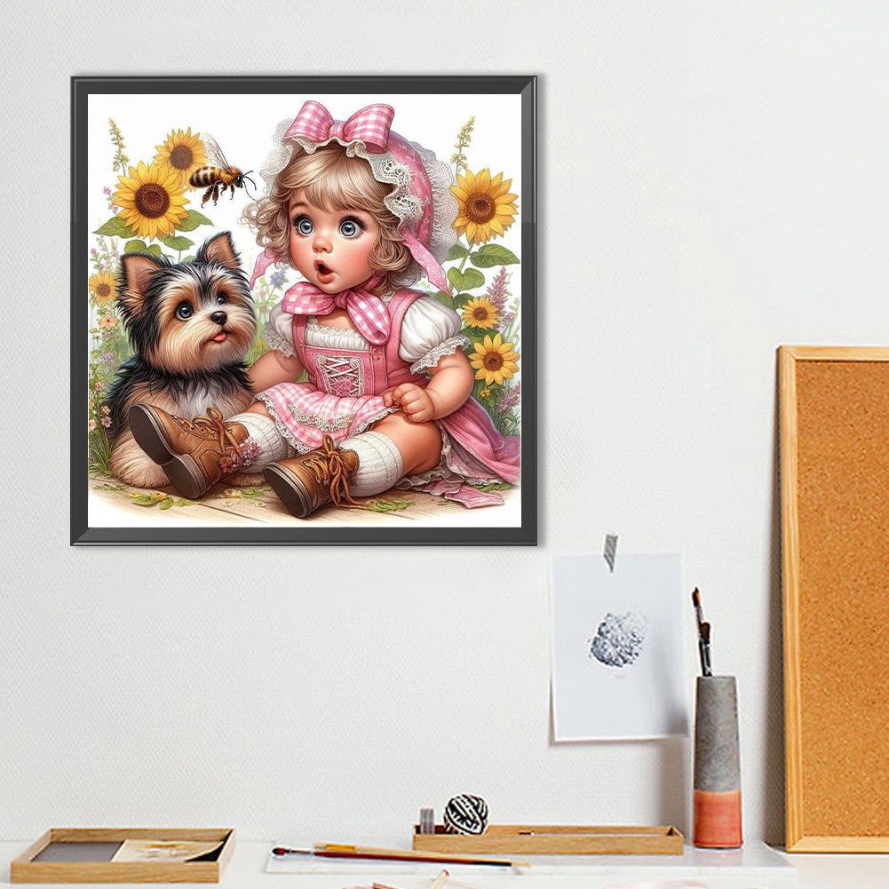 Cute Child - Full Round Drill Diamond Painting 40*40CM