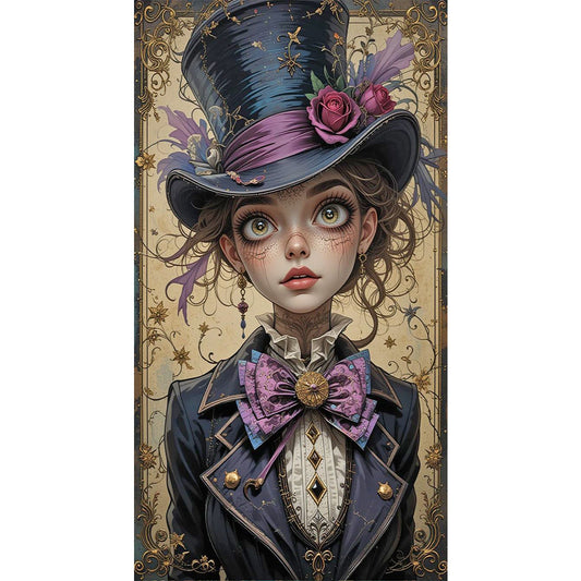Top Hat Woman Child - Full Round Drill Diamond Painting 40*70CM