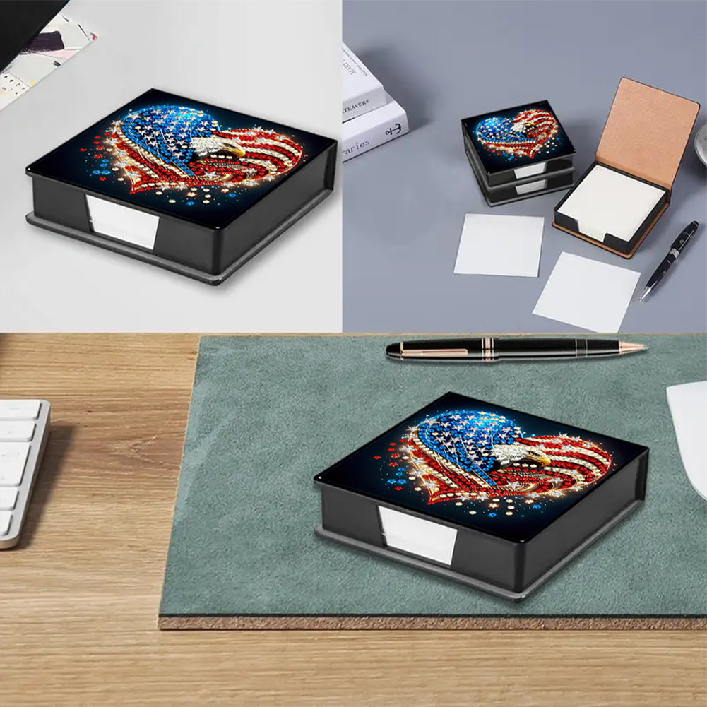 Leather 5D Diamond Painting Kit Note Box Diamond Art Notepad Box for Home Office