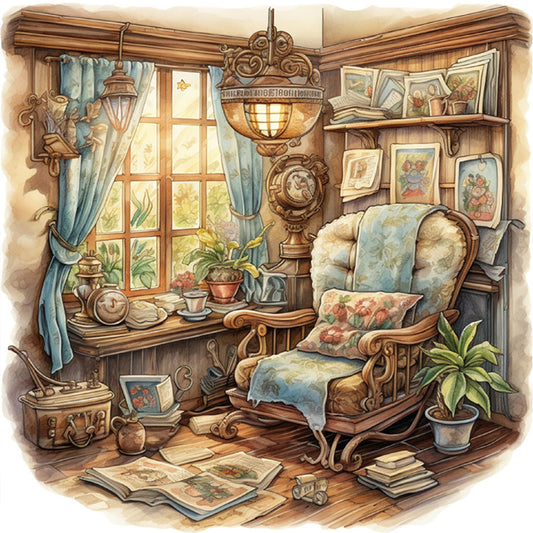 Room - 14CT Stamped Cross Stitch 50*50CM