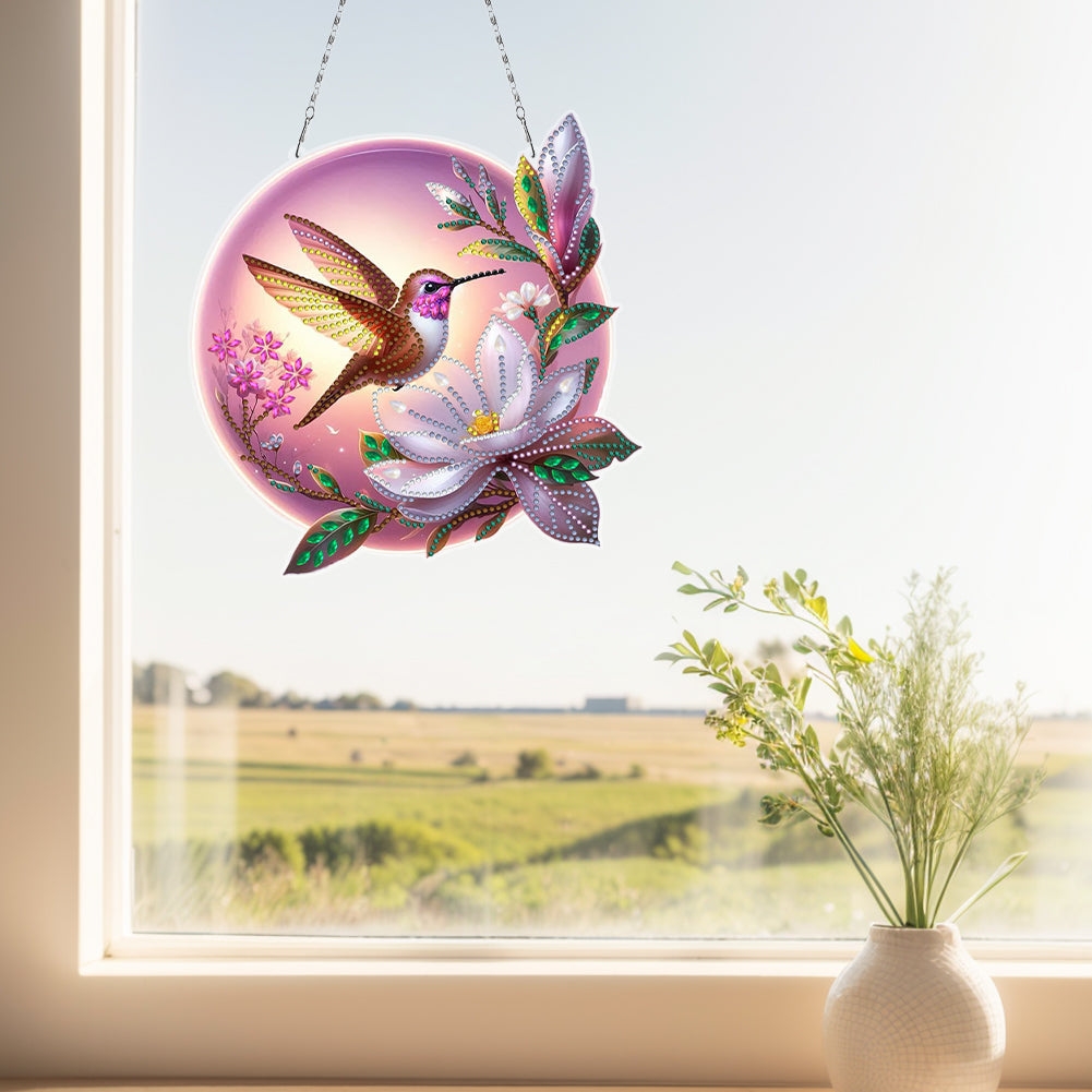 Acrylic Diamond Painting Hanging Pendant Rhinestone Diamond Art Window Pendants