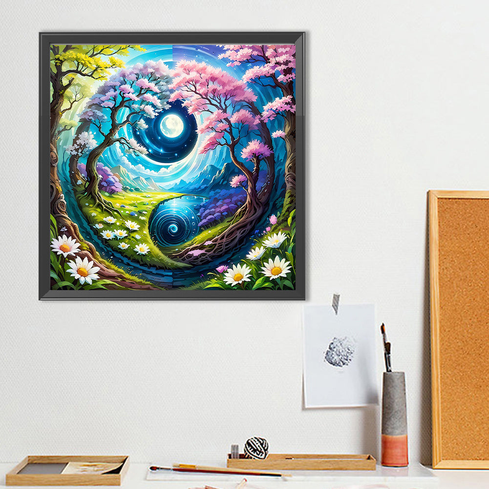 Dream Tai Chi Scenery - Full Round Drill Diamond Painting 50*50CM