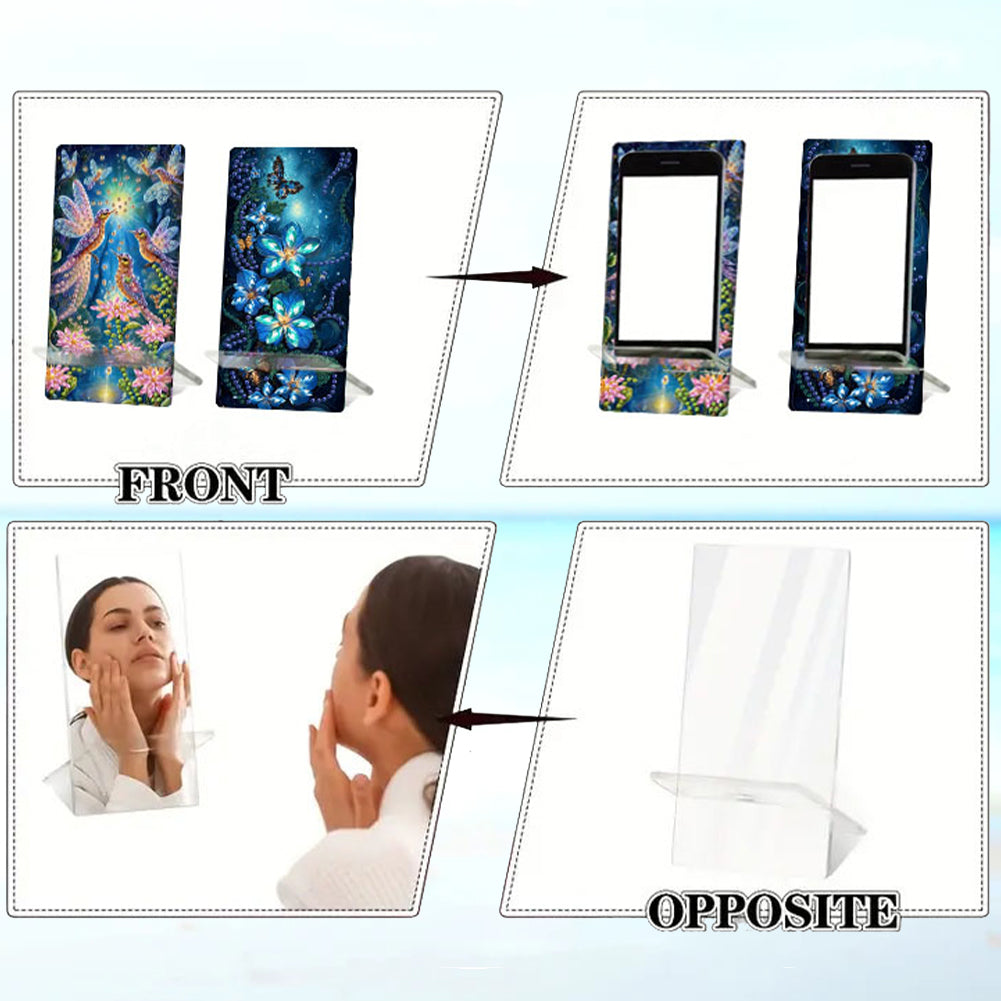 2Pcs Acrylic DIY Animals Diamond Painting Phone Holder Diamond Art Phone Bracket