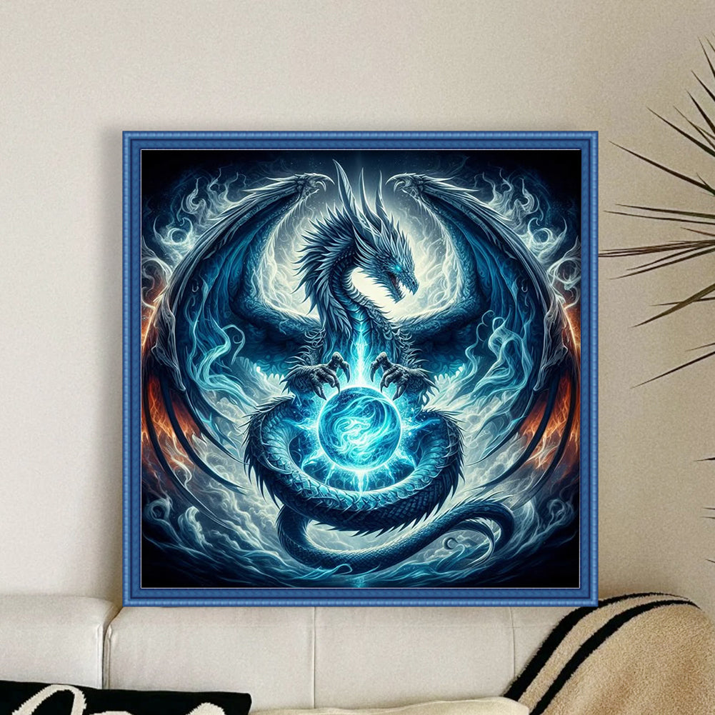 Halloween Black Dragon - 11CT Stamped Cross Stitch 40*40CM