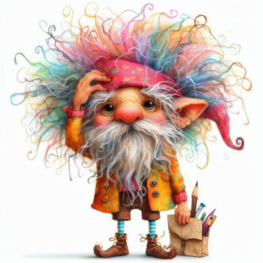 Colorful Gnome - 11CT Stamped Cross Stitch 40*40CM