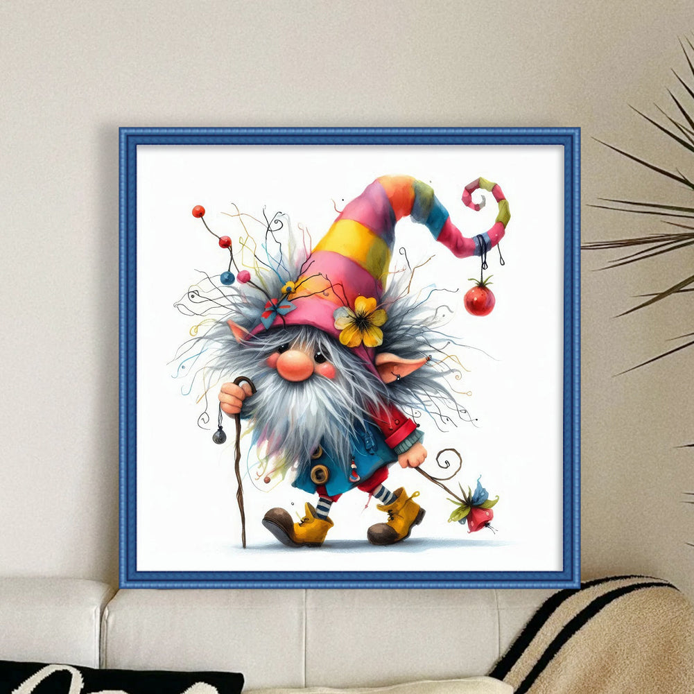 Colorful Gnome - 11CT Stamped Cross Stitch 40*40CM