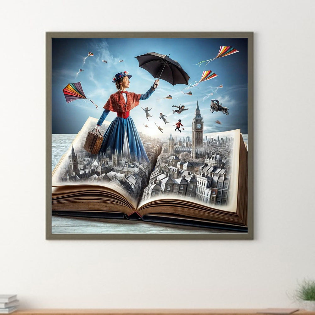 Girl In The Book - Full Round Drill Diamond Painting 40*40CM